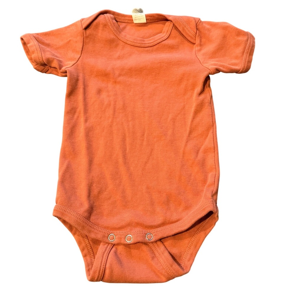 Kate Quinn Organic Cotton Bodysuit Terracotta Rust Red 12-18 Months Baby
